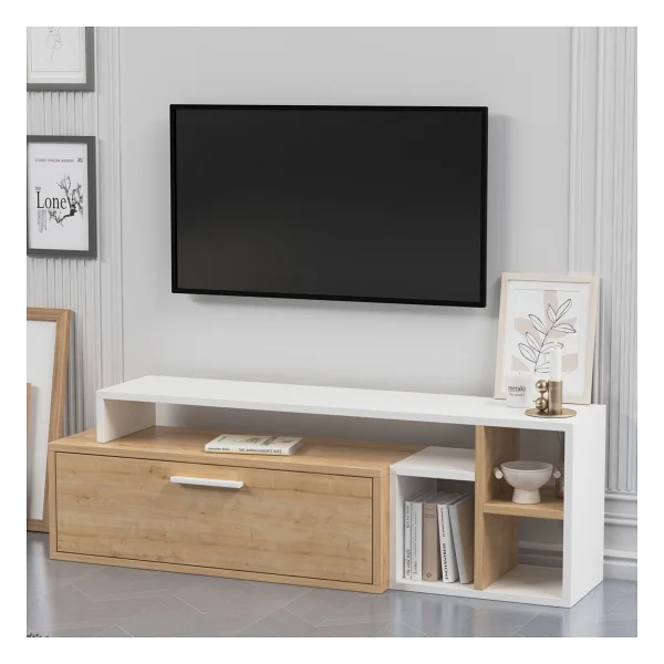 lagomood KARAMEL TV Ünitesi Beyaz Meşe - Görsel 3