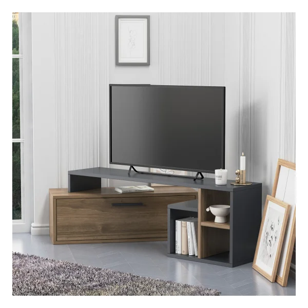 lagomood KARAMEL TV Ünitesi Beyaz Meşe - Görsel 7