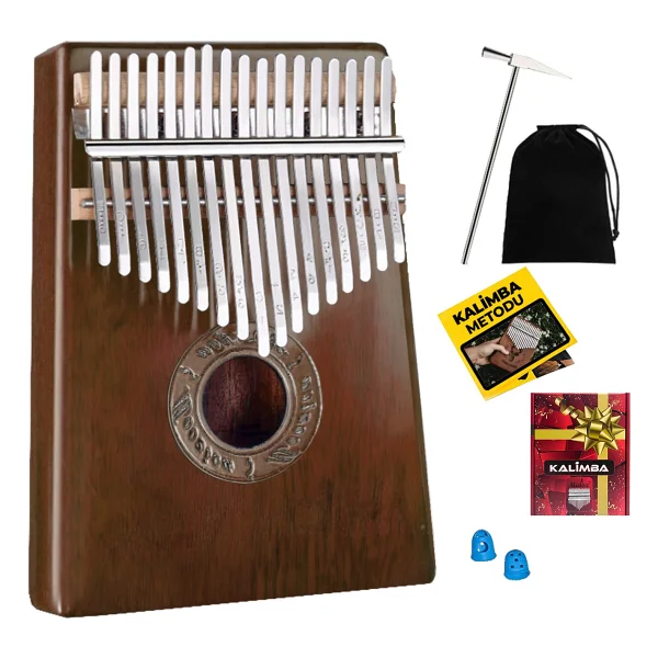 Midex KLX-456 Hakiki Maun Ağacı 17 Çelik Tuşlu Kalimba - Görsel 7