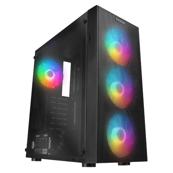 Everest Faced V5 4 Fanlı 600 W ATX Oyuncu Kasası - Görsel 9