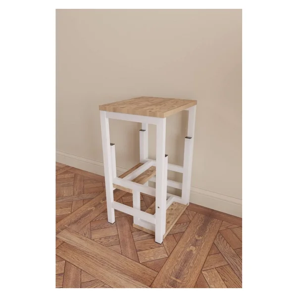 Yüceer Home Katlanabilir Metal Ahşap Basamaklı Tabure Merdiven Çok Amaçlı Kullanım İçin - Görsel 5
