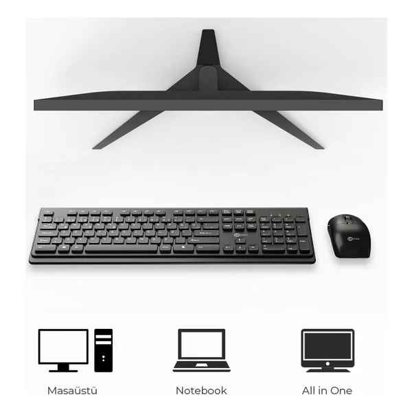 Lenovo Lecoo KW203 Siyah Kablosuz Klavye Mouse Seti - Görsel 2
