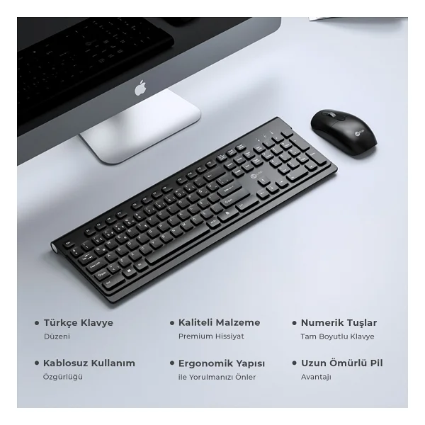 Lenovo Lecoo KW203 Siyah Kablosuz Klavye Mouse Seti - Görsel 4