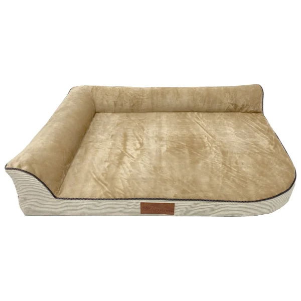 Bolster-L Üst Kalite Köpek Yatağı Süngerli Sıvı Geçirmez Alezli. %100 Elyaflı. 2 Fermuarlı - 69 x 92 cm - Krem - Görsel 4