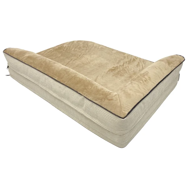 Bolster-L Üst Kalite Köpek Yatağı Süngerli Sıvı Geçirmez Alezli. %100 Elyaflı. 2 Fermuarlı - 69 x 92 cm - Krem - Görsel 5