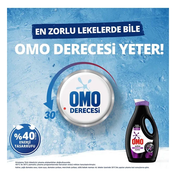 Omo Active Cold Power Siyahlar için Sıvı Deterjan 1.69 lt - Görsel 4