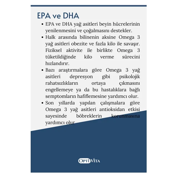 Optivita Omega 1000 mg Balık Yağı, EPA + DHA 30 Kapsül Softjel - Görsel 2