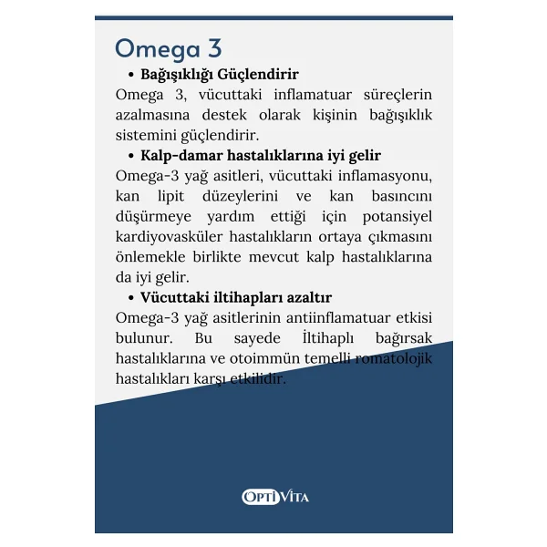 Optivita Omega 1000 mg Balık Yağı, EPA + DHA 30 Kapsül Softjel - Görsel 4