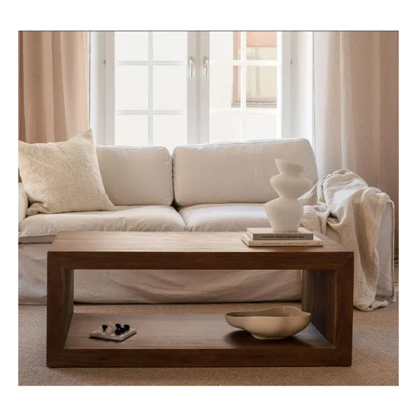 Eriza Wood, Dikdörtgen Modern Orta Sehpa, Ceviz - Görsel 5