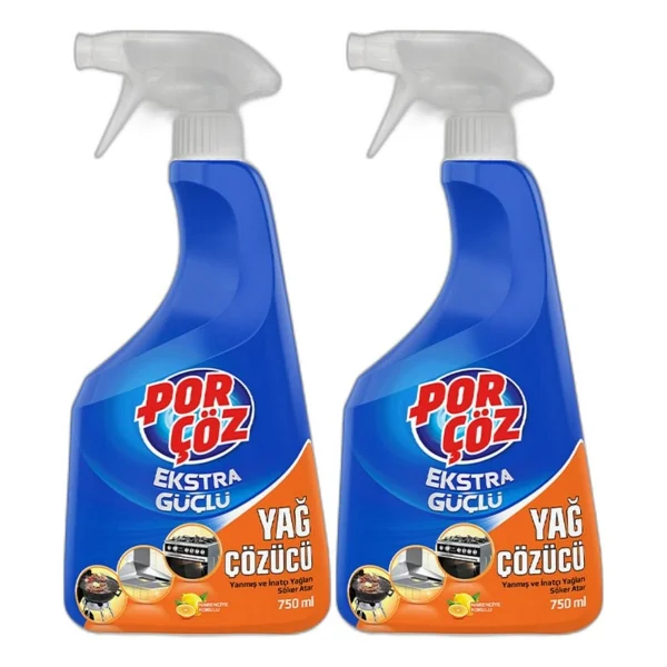 Porçöz Ekstra Güçlü 750 ml 2'li Yağ Çözücü Sprey - Görsel 3