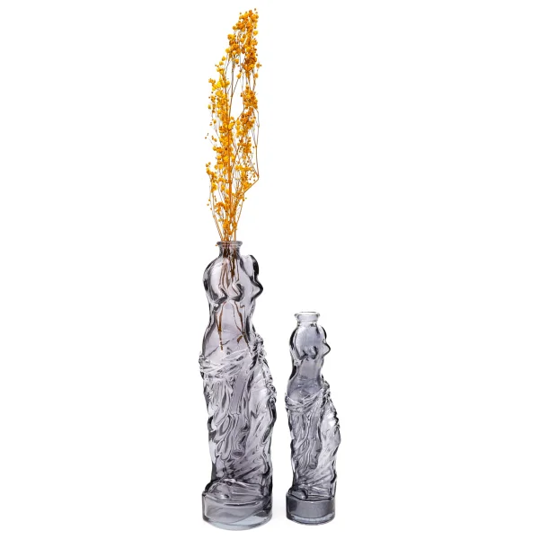 Missi Siyah Cam Venüs Cam Vazo (25 CM) - Görsel 2