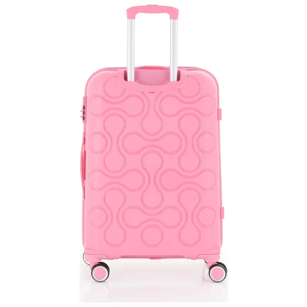 Mçs V376 Polipropilen Pembe Kabin + Orta + Büyük Boy 3'lü Valiz Seti - Görsel 5