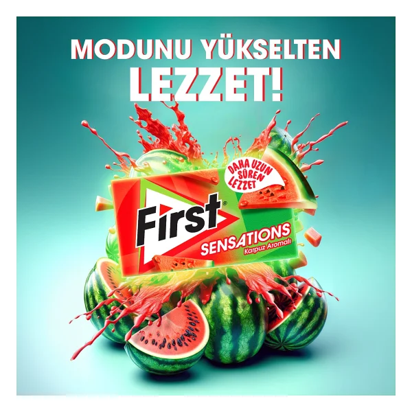 First Sensations Karpuz Aromalı 27 gr 12'li Paket Sakız - Görsel 5
