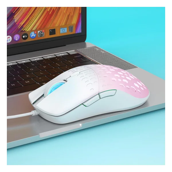 Aula S11 Pro Pembe RGB Optik Kablolu Oyuncu Mouse - Görsel 4