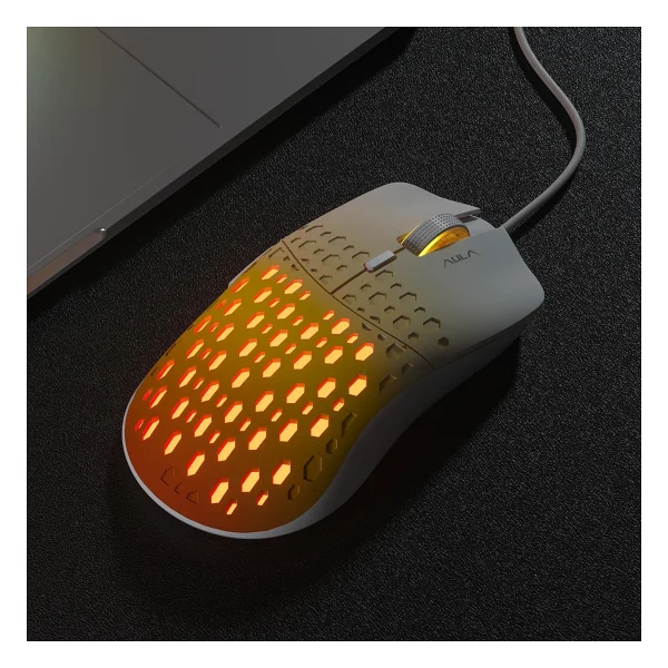 Aula S11 Pro Turuncu RGB Optik Kablolu Oyuncu Mouse - Görsel 2