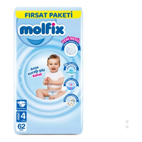 Molfix 4 Numara Maxi 62'li Bebek Bezi - Görsel 5