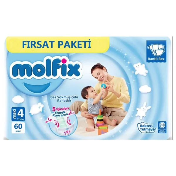 Molfix 4 Numara Maxi 60'lı Bebek Bezi - Görsel 2