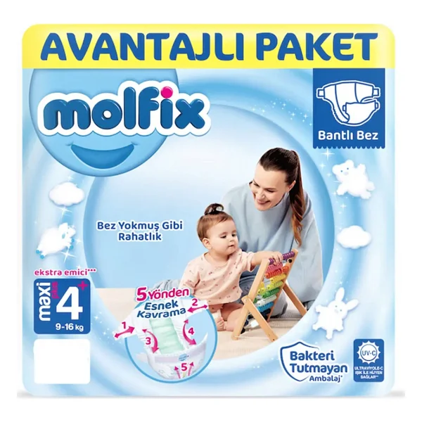 Molfix 4 Numara Maxi 60'lı Bebek Bezi - Görsel 6