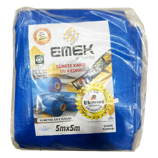 Emek Çadır Kumaşı Branda Tente UV Güneşlik Gölgelik Koruma Yağmur Su Geçirmez - 5x5 Metre - 1 Paket - Görsel 4