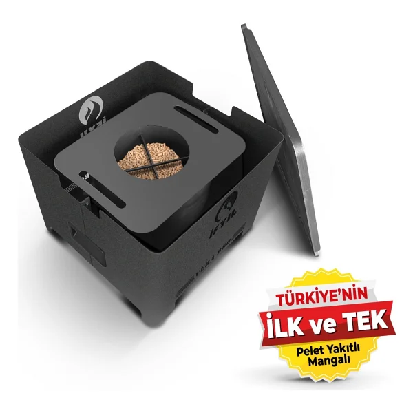 İfyıl Vera Pelet Yakıtlı Dumansız Sağlıklı Döküm Izgaralı Mangal & Barbekü (2 kg Pelet Içerisinde) - Yeşil - Görsel 9