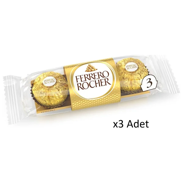 Ferrero Rocher 3'lü 37,5 gr x 3 Paket - 37 gr - Görsel 3