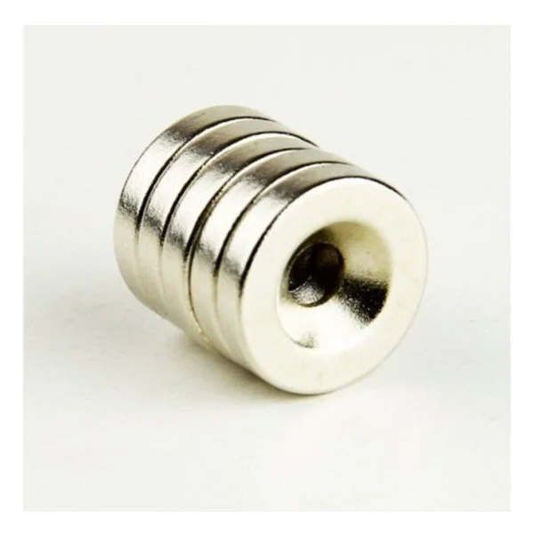 Dünya Magnet 5 Adet 12mm X 7/3,5mm X 3mm Havşa Delikli Güçlü Neodyum Mıknatıs - Görsel 5
