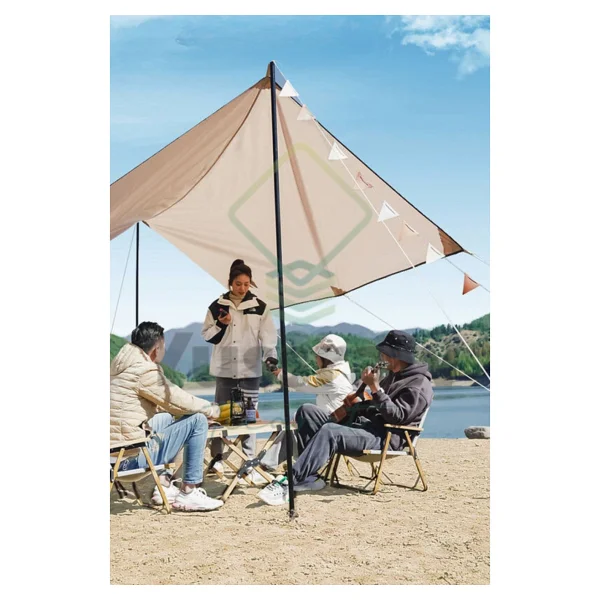 Nidage 4 Mevsim Güneşlik Tente Plaj, Kamp Dayanıklı Oxfor Kumaş Gölgelik Çadır 500x300 cm Su G - Bej - Görsel 5