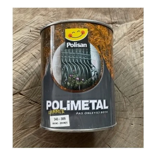 Polisan Polimetal Hammer Bronz Çelik Kapı Boyası Metal Ferforje Boyası - Görsel 2