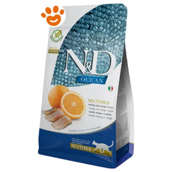 N&D Ocean Ringa Balıklı ve Portakallı 1.5 kg Kısırlaştırılmış Yetişkin Kedi Maması - Görsel 6