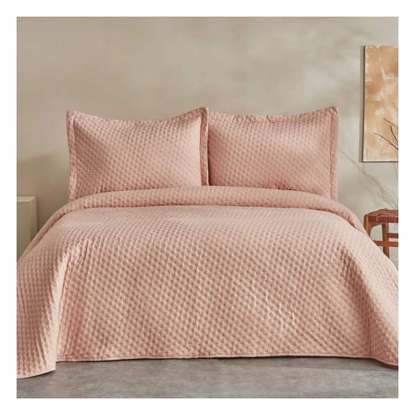 Karaca Home Breeze Soft Somon Çift Kişilik Yatak Örtüsü Takımı - Görsel 7