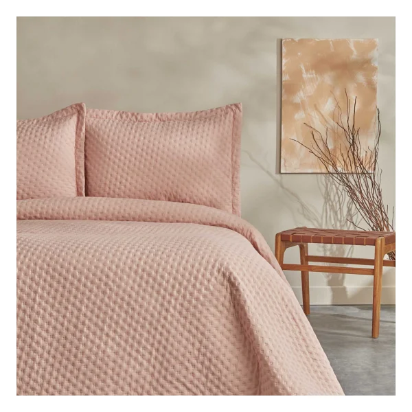 Karaca Home Breeze Soft Somon Çift Kişilik Yatak Örtüsü Takımı - Görsel 2