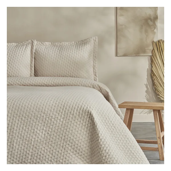 Karaca Home Breeze Soft Ekru Çift Kişilik Yatak Örtüsü Takımı - Görsel 2