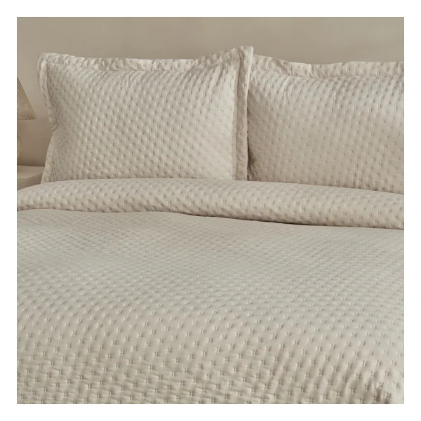 Karaca Home Breeze Soft Ekru Çift Kişilik Yatak Örtüsü Takımı - Görsel 3