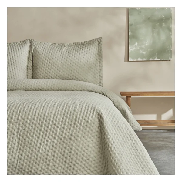 Karaca Home Breeze Soft Adaçayı Çift Kişilik Yatak Örtüsü Takımı - Görsel 3