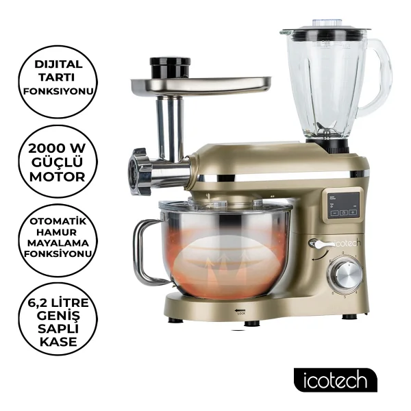 Icotech SM50 2000 W 6.2 lt Gold Mutfak Şefi - Görsel 2