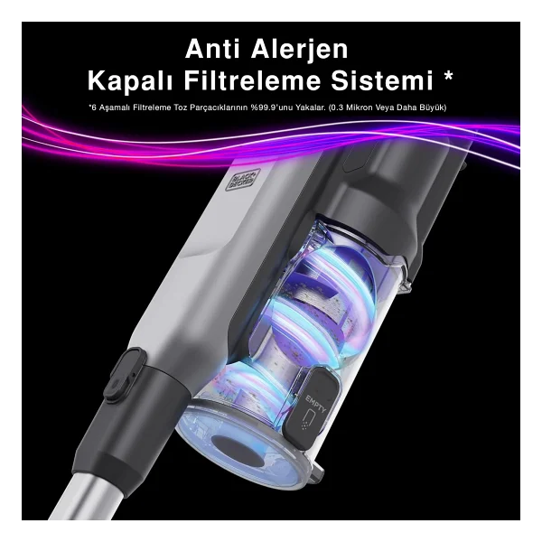 Black+Decker Summit Series BHFEA640WP Pet Şarjlı Dikey Süpürge - Görsel 4