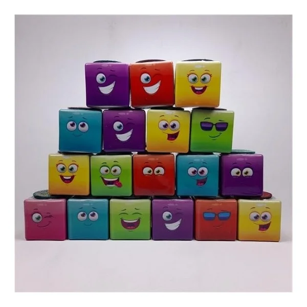 Emrah Gültekin 3 Adet Yeni Nesil Çimoji 3 Tarafı Emojili Küp Çim Adamlar Okul ve Okul Öncesi Hediyelik Çim Adam - Görsel 4