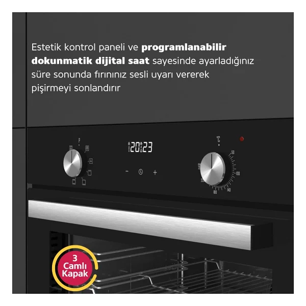 Simfer 8208 QS Siyah Ankastre Fırın - Görsel 4