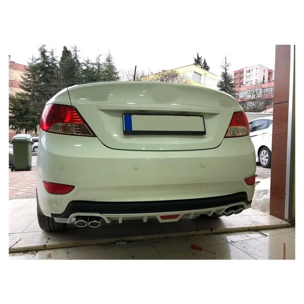 Oto H.İ.T. Hyundai Accent Blue Uyumlu Body Kit Difüzör 4 Çıkış Yuvarlak Gri Model 1 - Görsel 2