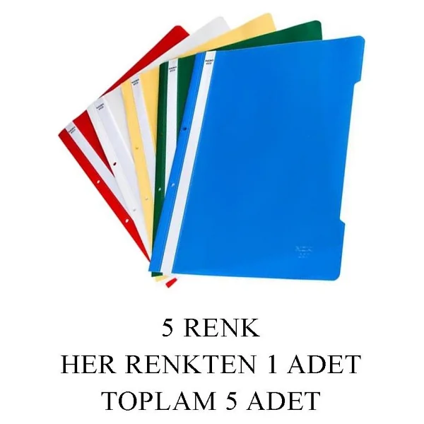 Artlantis 5 Renk Telli Dosya Seti 1 Paket 5 li Telli Dosya Okul Büro Ofis - Görsel 5