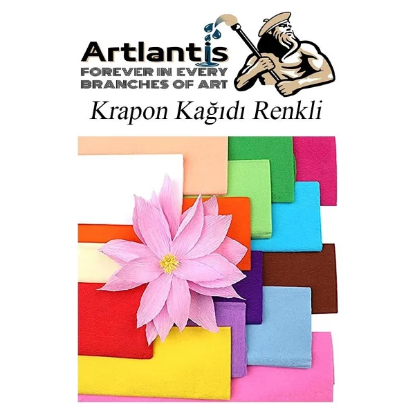 Artlantis Fosforlu Krapon Kağıdı 5 Renk 50x200 cm 1 Paket Grapon Kağıdı Karışık Renkli 5'li Okul Sınıf Kreş - Görsel 2