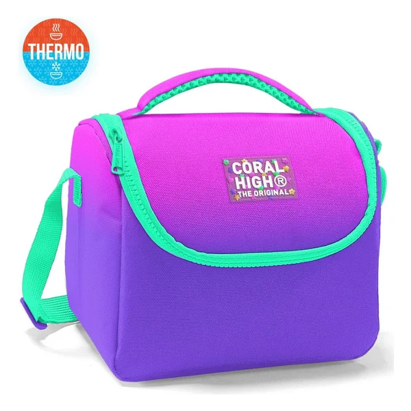 Coral High 11762 Pembe Mor Renk Geçişli Termoslu Beslenme Çantası - Görsel 3