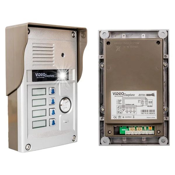 Powermaster Görüntülü Kapı Zili Intercom 4 Dairelik Diafon Kablosuz Gece Görüşlü Şifreli Çipli Kapı Zili Dört Daire - Görsel 2