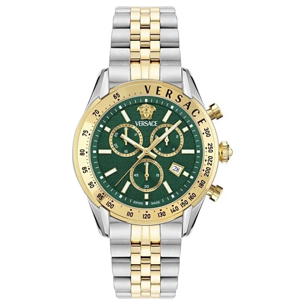 Versace Chrono Master VRSCVE8R00524 Altın-Yeşil Erkek Kol Saati - Görsel 9