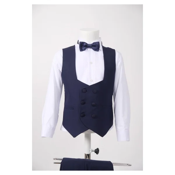 Doctor Junior Erkek Çocuk Smokin Takım Elbise - Lacivert - 10 Yaş - Görsel 4