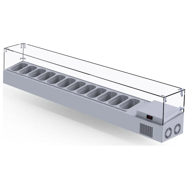 Iceinox Set Üstü Saladbar Cam Kapak Gn 1/4-150: 12 Adet - Görsel 3