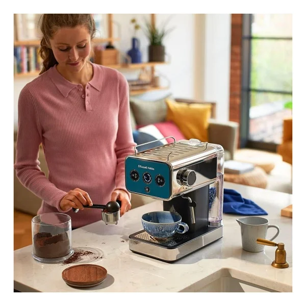 Russell Hobbs Distinctions 26451-56 Okyanus Mavisi Manuel Espresso Makinesi - Görsel 3