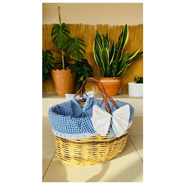 Aydoğdu Kamış El Örgü Örtülü Piknik Sepeti - 40 cm - Görsel 2