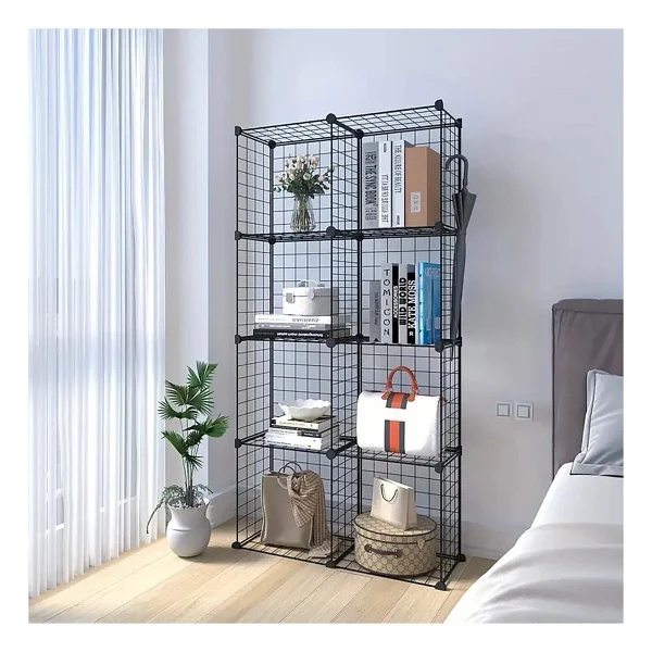 decorelax 8 Bölmeli Tel Küp Çok Amaçlı Organizer Raf Siyah 33cm Mutfak, Oyuncak, Kiler, Depolama Rafı - Görsel 6