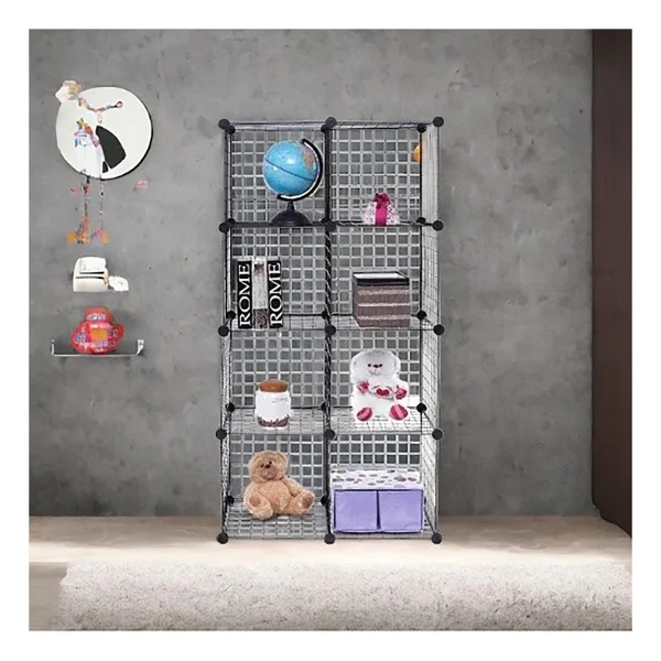 decorelax 8 Bölmeli Tel Küp Çok Amaçlı Organizer Raf Siyah 33cm Mutfak, Oyuncak, Kiler, Depolama Rafı - Görsel 5